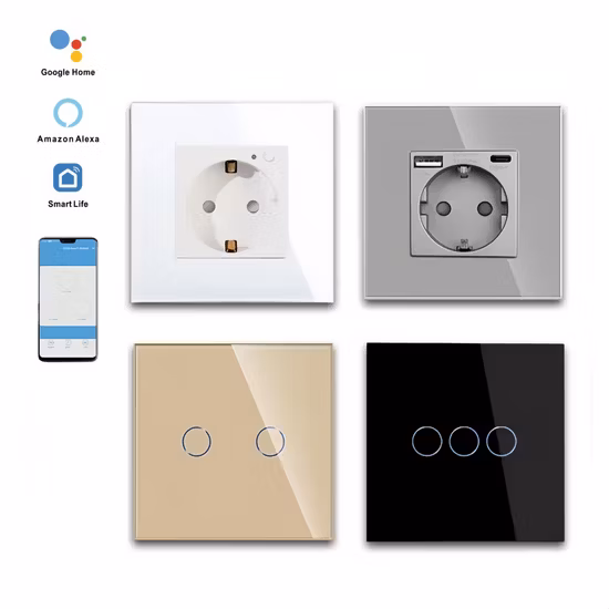 Tuya Smart Switch Zigbee WiFi Wall Switch Touch Glass Panel Switch Light Switch