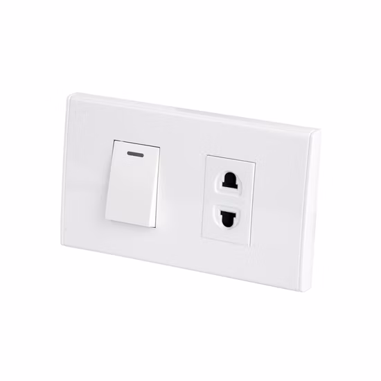 Tomada elétrica branca de Tailândia 3 Polo do interruptor da maneira do grupo 1 da parede 1