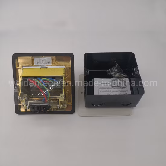 Tomada de piso Schuko Europa, Schuko * 2 portas com placa frontal de liga de cobre