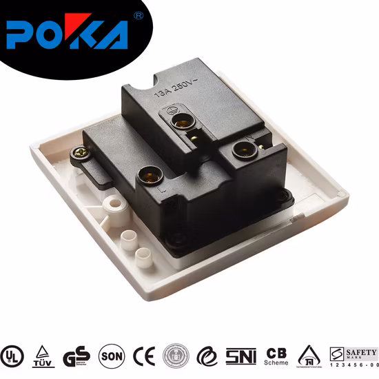 Soquete de interruptor USB padrão de liga de prata de aparência elegante Reino Unido/Britânico/Australiano